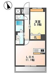 フェリオ 1LDKの間取図画像