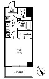 ミリアビタNo.13 1Kの間取図画像