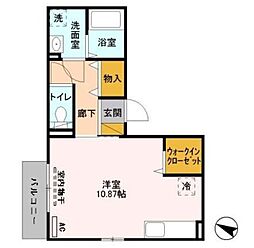 アミティエ駒沢 ワンルームの間取図画像