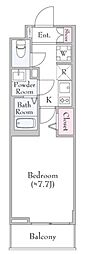 Log登戸Station side 1Kの間取図画像
