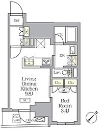 MFPRコート日本橋馬喰町 5階1LDKの間取り
