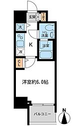 都営新宿線 大島駅 徒歩4分の賃貸マンション 2階1Kの間取り