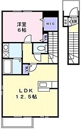 エデュール 2階1LDKの間取り