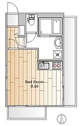 都営浅草線 中延駅 徒歩3分の賃貸マンション 4階1Kの間取り