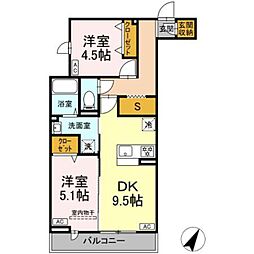 セレスティア柴又VII 2DKの間取図画像