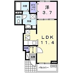 アミュールコート 1LDKの間取図画像