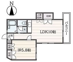 アミューズ磯子壱番館 1階1LDKの間取り