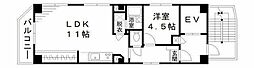 メゾン・ヒロII 2階1LDKの間取り