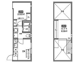 芦花公園の家 2階1DKの間取り