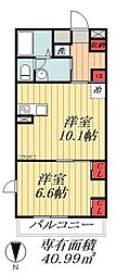 リブリ・クレッセント宮本 1Kの間取図画像