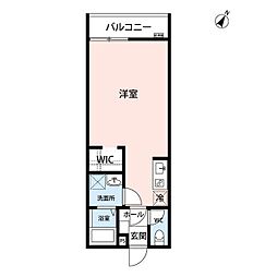 JR中央線 豊田駅 徒歩8分の賃貸アパート 1階ワンルームの間取り