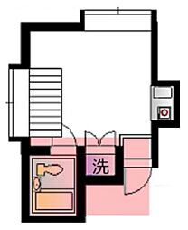 ヒルズウエスト 2階ワンルームの間取り