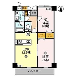 JR和歌山線 岩出駅 4kmの賃貸マンション 8階2LDKの間取り