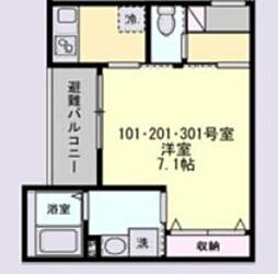 ベイルーム相模原ファイン 1Kの間取図画像