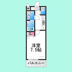 フジパレスソレイユクーシャン 1Kの間取図画像
