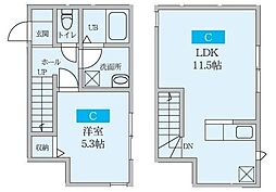 グレースシティ南柏II 2階1LDKの間取り