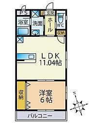 モンテ・ピアット 1LDKの間取図画像