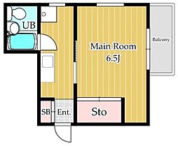 パークアベニュー 2階1Kの間取り