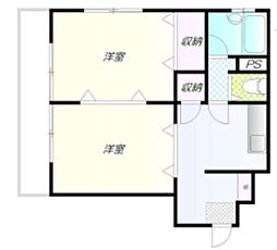 諏訪町マンション 3階2Kの間取り