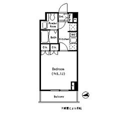 パークキューブ四谷三丁目 3階ワンルームの間取り