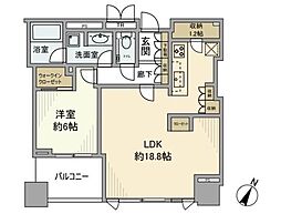 シティタワー有明 1LDKの間取図画像
