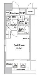 コンフォリア行徳 2階1Kの間取り