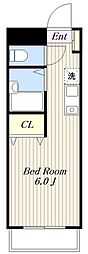 シティハイムおおつか 3階1Kの間取り