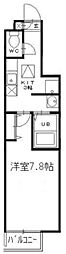 セレ西尾久 1階1Kの間取り