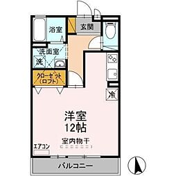 セレニティーホームズ Ｃ 2階ワンルームの間取り