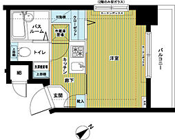 トーシンフェニックス八丁堀 1Kの間取図画像