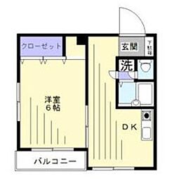エトワール船橋 1DKの間取図画像