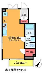 IORI ワンルームの間取図画像