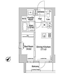 コンフォリア東池袋イースト 7階1DKの間取り