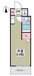 ジョイフル大和南 ワンルームの間取図画像