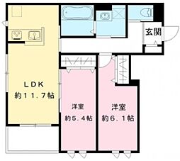 プレシャスコート 2LDKの間取図画像