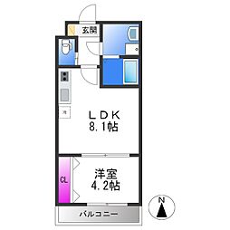 アッシュメゾン大蓮南2 1LDKの間取図画像