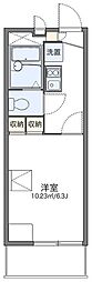 レオパレスSNOW 2階1Kの間取り