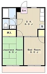 セントエルモ相武台 2DKの間取図画像