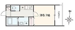 MELLAS南多摩 1Kの間取図画像