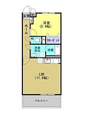 グレイスリアン 1LDKの間取図画像