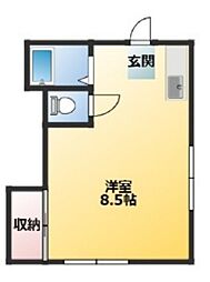 石田コーポ 3階ワンルームの間取り
