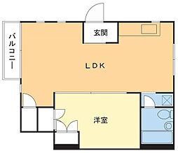 サントピヤマンション 1階1LDKの間取り