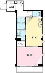 グランメゾン阿佐ヶ谷 2階1DKの間取り