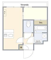エクセレンテ蕨 1LDKの間取図画像