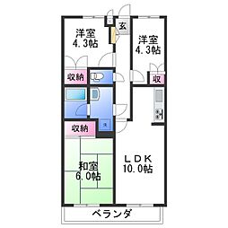 南海線 紀ノ川駅 徒歩21分の賃貸マンション 5階3LDKの間取り