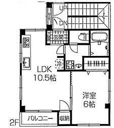 桜マンション 1LDKの間取図画像