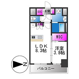 エステムコート大阪オリエンス 1LDKの間取図画像