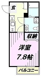 フジスタ所沢 1Kの間取図画像