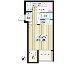 JOYCE山王 5階1Kの間取り