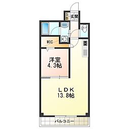 アメティスタ 2階1LDKの間取り